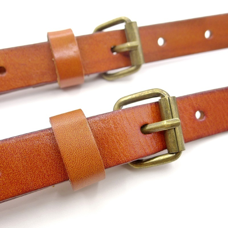 Suspenders NWE Ginger leather suspender light brown with leather hook and buckle strap braces for men and women 221205
