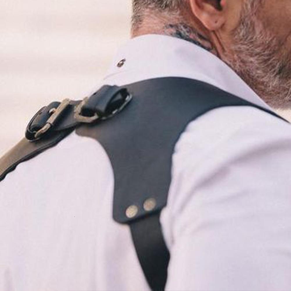 Suspenders Leather Suspender Vintage Men Medieval Renaissance Harness Punk Chest Shoulder Belt Strap Suspensorio Apparel Accessories 221205