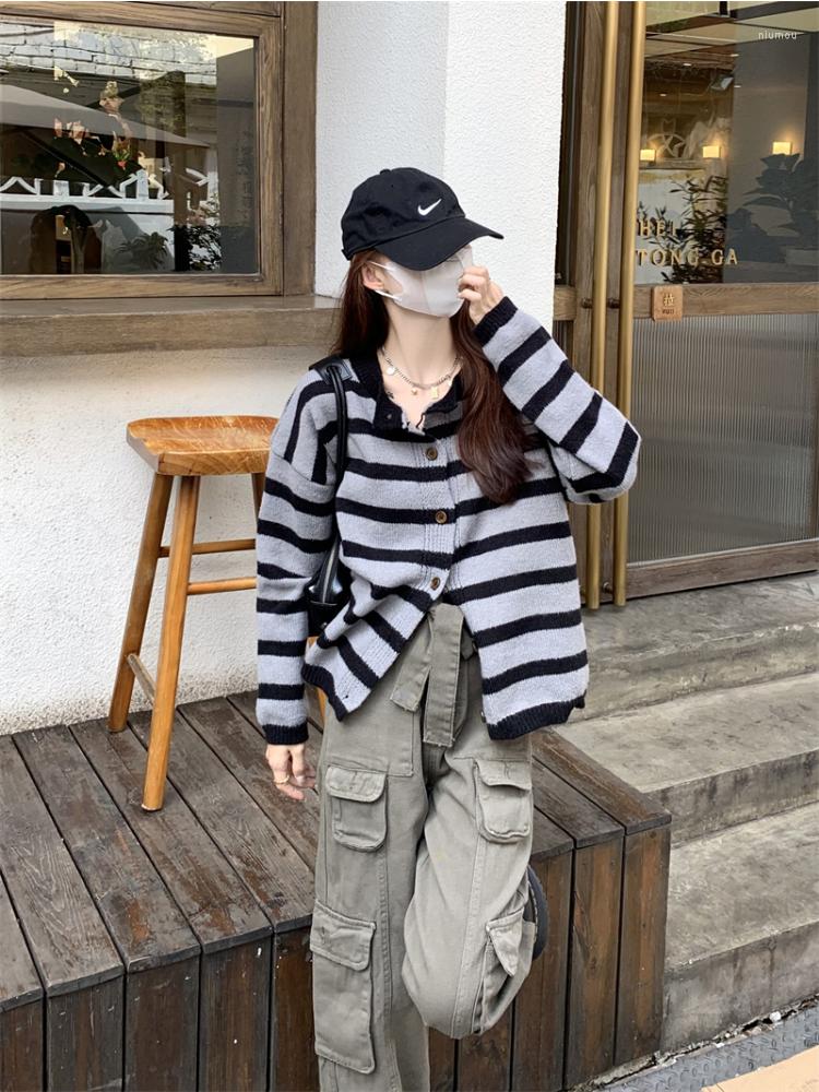 Women's Knits Deeptown Korean Streetwear Gray Striped Sweater Cardigan Women Harajuku Style Brown Basic Knitted Jumper Female Winter Tops, Fenka
Women's Knits Deeptown Korean Streetwear Gray Striped Sweater Cardigan Women Harajuku Style Brown Basic Knitted Jumper Female Winter Tops, Fenka