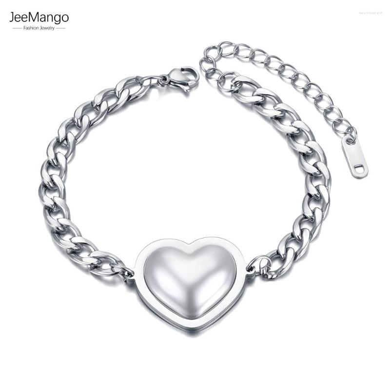 Link Bracelets JeeMango Trendy Stainless Steel White Pearl Heart Charm Bracelet For Women Bohemia Party Chain Jewelry JB21099
Link Bracelets JeeMango Trendy Stainless Steel White Pearl Heart Charm Bracelet For Women Bohemia Party Chain Jewelry JB21099
