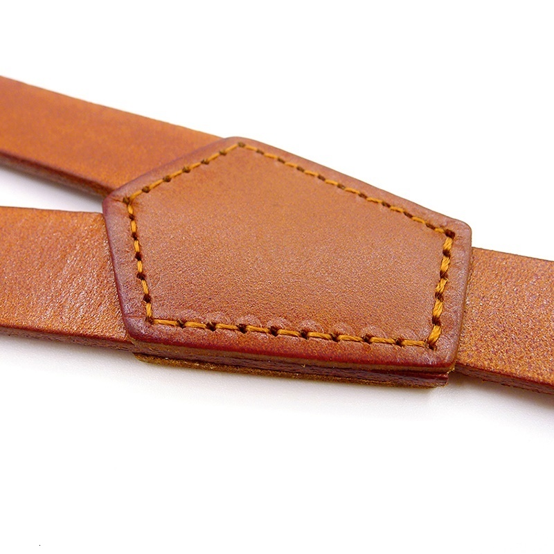 Suspenders NWE Ginger leather suspender light brown with leather hook and buckle strap braces for men and women 221205