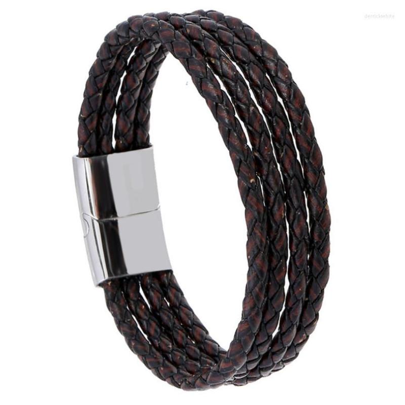 Bangle 4 Layers Fashion Punk Men Jewelry Weave Leather Chain Magnetic Clasp Retro Bracelet Wrap Women Stainless Steel Wristbands
Bangle 4 Layers Fashion Punk Men Jewelry Weave Leather Chain Magnetic Clasp Retro Bracelet Wrap Women Stainless Steel Wristbands