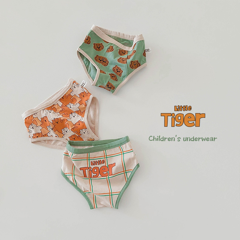 Panties 1146A Children s Underwear N076 3Pcs Lot Cartoon Tiger Print Baby Boy Boxer Cotton Year Boys 221205