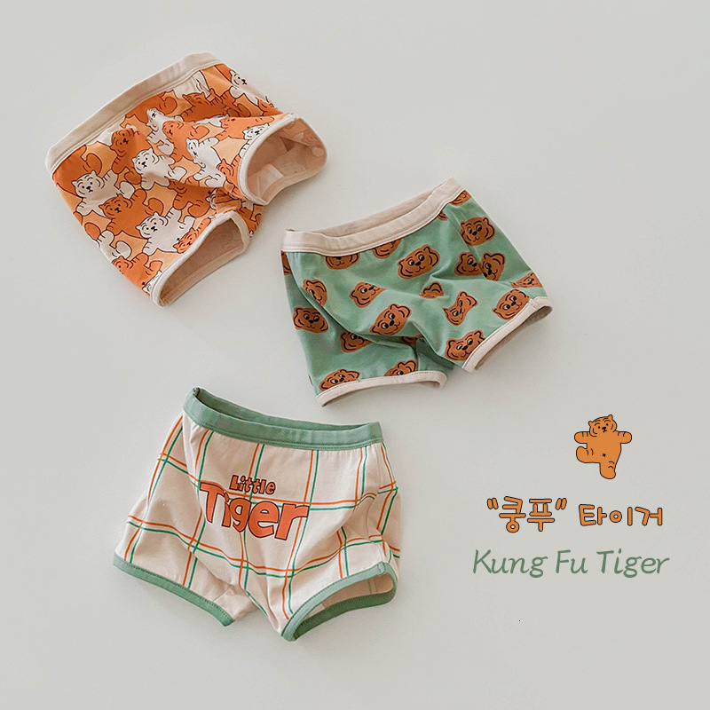 Panties 1146A Children s Underwear N076 3Pcs Lot Cartoon Tiger Print Baby Boy Boxer Cotton Year Boys 221205