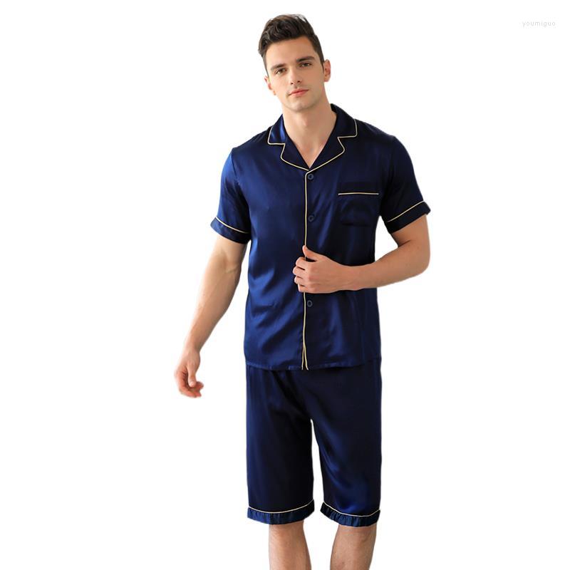 Men's Sleepwear Natural Real Silk Pajamas Men Summer Casual Suits Short-sleeved Pijamas Male Breathable Healhy Plus Fat XL 3XL, Color 03
Men's Sleepwear Natural Real Silk Pajamas Men Summer Casual Suits Short-sleeved Pijamas Male Breathable Healhy Plus Fat XL 3XL, Color 03