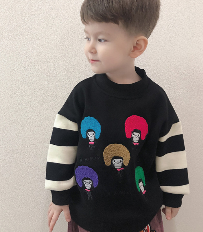 INS Kids cartoon monkey sweatshirt fall winter boys girls stripe long sleeve pullover childre thicken warm casual jumper A9435, Brown
INS Kids cartoon monkey sweatshirt fall winter boys girls stripe long sleeve pullover childre thicken warm casual jumper A9435, Brown