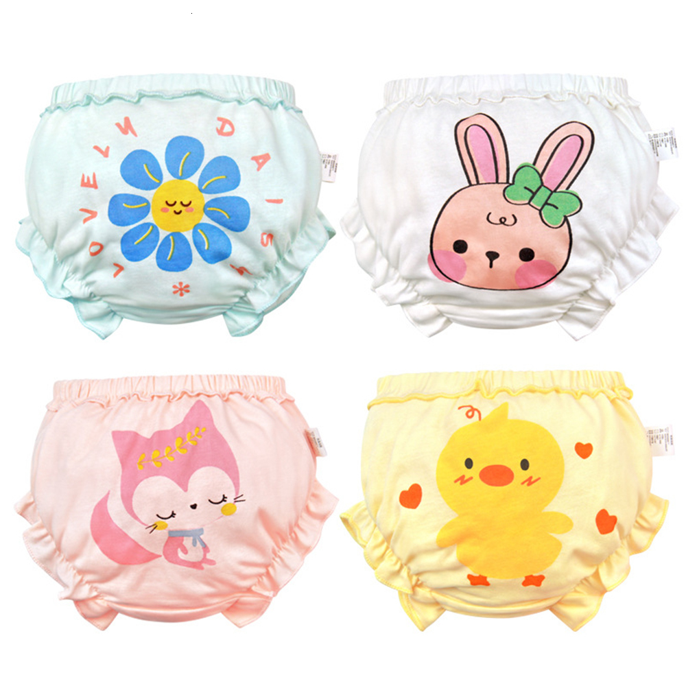 Panties Baby Girls Briefs for Kids Shorts Underwear Children Underpants Cotton Bread Pants Duck Flower Rabbit Pattern 4Pcs lot 221205