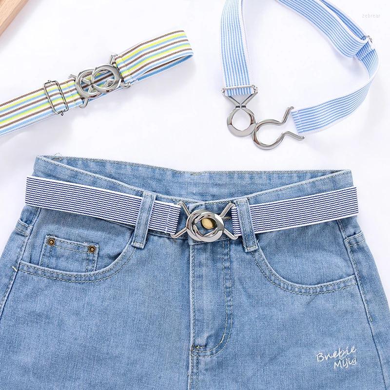 Belts Colourful Stripe Children's Girdle Simple And Versatile Jeans Accessories Thin Waist Nylon Canvas Weave Elastic Belt For Unisex, Black
Belts Colourful Stripe Children's Girdle Simple And Versatile Jeans Accessories Thin Waist Nylon Canvas Weave Elastic Belt For Unisex, Black