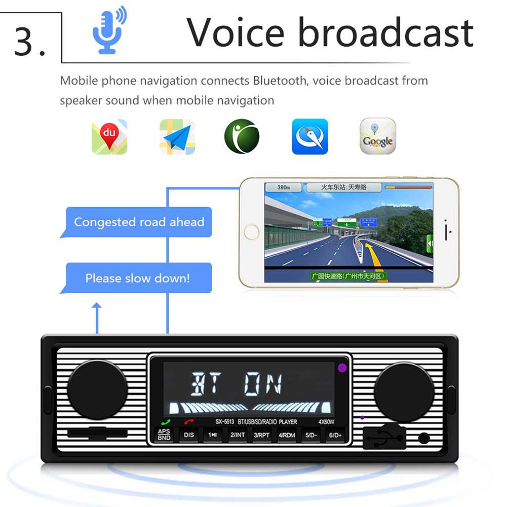 Car Mp3 Player Hd FM Radio Bluetooth-compatible Hands-free Call U Disk Card Aux Radio With Remote Control