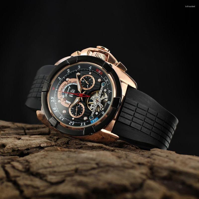 Wristwatches FORSINING Men Watch Tourbillon Mechanical Rubber Big Face Automatic Clock Relogio Masculino Luxury Multifunction Men's, Black
Wristwatches FORSINING Men Watch Tourbillon Mechanical Rubber Big Face Automatic Clock Relogio Masculino Luxury Multifunction Men's, Black