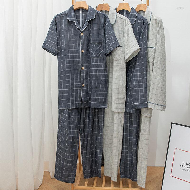 Men' Sleepwear Men' Cotton Double-layer Gauze Pajama Suit Home Clothes Sleepcoat Breathable Nightclothes PLUS Size Nighty 50-105KG, Short sleeve b
Men' Sleepwear Men' Cotton Double-layer Gauze Pajama Suit Home Clothes Sleepcoat Breathable Nightclothes PLUS Size Nighty 50-105KG, Short sleeve b