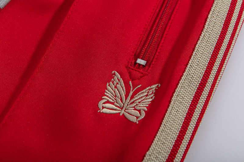 Men's Pants 2022ss Needles Webbing Striped Red Pants Men Women High Quality Embroidery Butterfly Needles Track Pants Trousers T221205