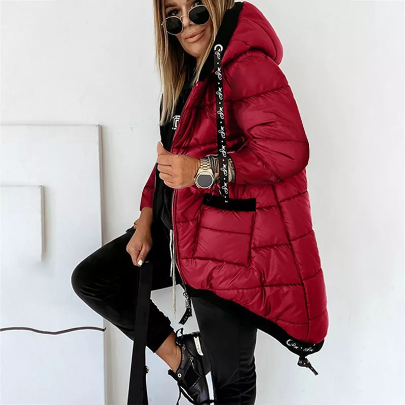 Women's Down Parkas Fall Winter Women Long Thin Cotton Coat Hooded Zipper Light Weight Sleeve Autumn Jacket Ladies Fashion Casual S 221205