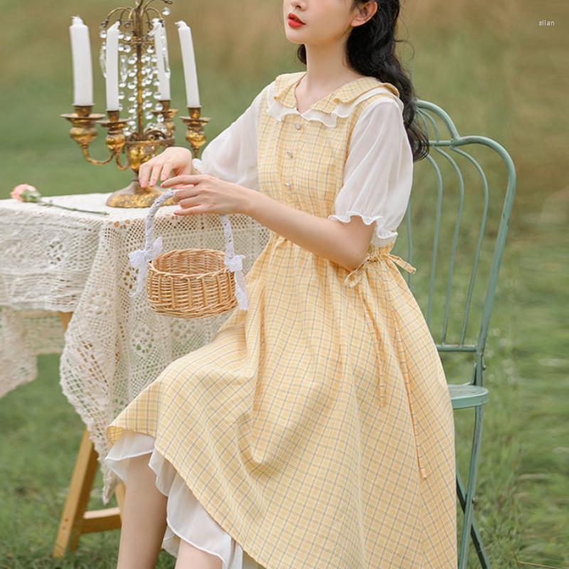 Casual Dresses Yellow Vintage Midi Dress Women Patchwork French Princess Sweet Plaid Korean Slim Elegant For 2022 Autumn
Casual Dresses Yellow Vintage Midi Dress Women Patchwork French Princess Sweet Plaid Korean Slim Elegant For 2022 Autumn