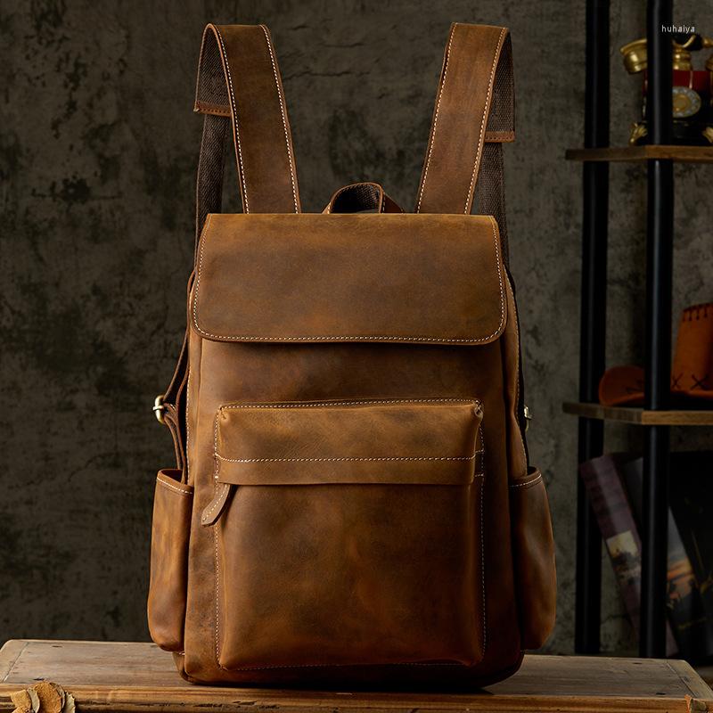 Backpack Handmade Genuine Leather Men's Fashion Trend Cowhide Travel Bag Retro Crazy Horse
Backpack Handmade Genuine Leather Men's Fashion Trend Cowhide Travel Bag Retro Crazy Horse
