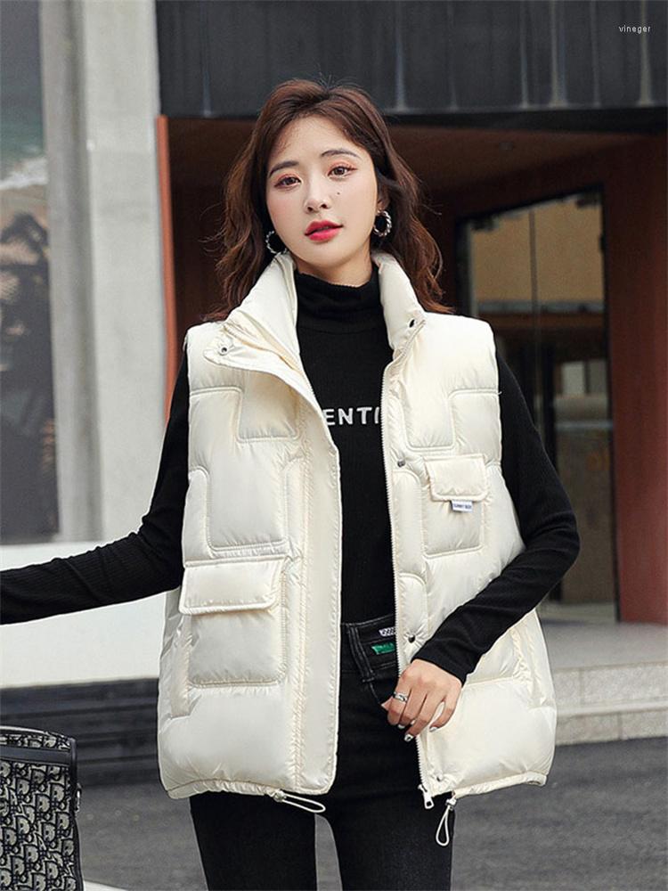 Women's Vests Cotton Vest Women White Sleeveless Waistcoat Stand Collar Loose Bread Clothing 2022 Autumn Winter Korean Fashion Student Top, Milk white
Women's Vests Cotton Vest Women White Sleeveless Waistcoat Stand Collar Loose Bread Clothing 2022 Autumn Winter Korean Fashion Student Top, Milk white