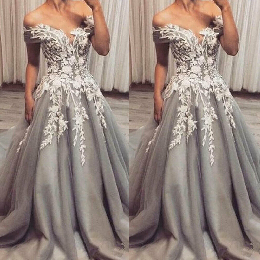 Sexy Silver Boho Wedding Dress For Bride With Lace Off Shoulder A Line Bohemian Wedding Dresses Gothic 2023 Corset Plus Size Women Summer Beach Bridal
