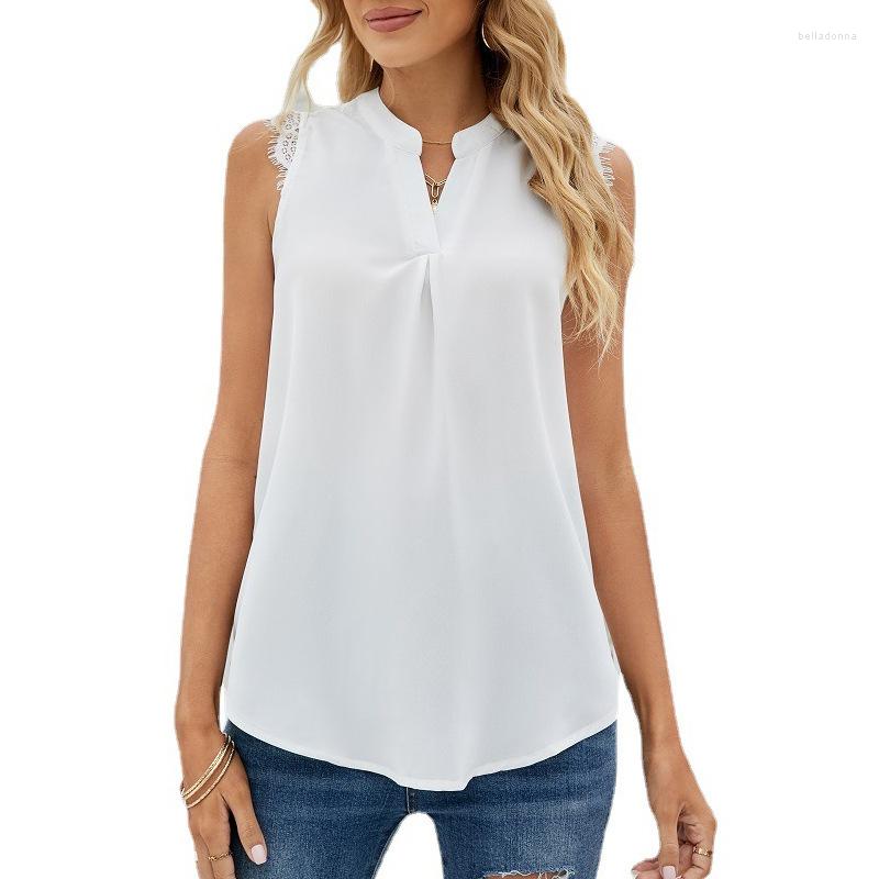 Women' Blouses White Women' Blouse For Spring And Summer Est Solid Color Shirt Loose V-neck Sleeveless Lace Collared Womens Tops, Green
Women' Blouses White Women' Blouse For Spring And Summer Est Solid Color Shirt Loose V-neck Sleeveless Lace Collared Womens Tops, Green
