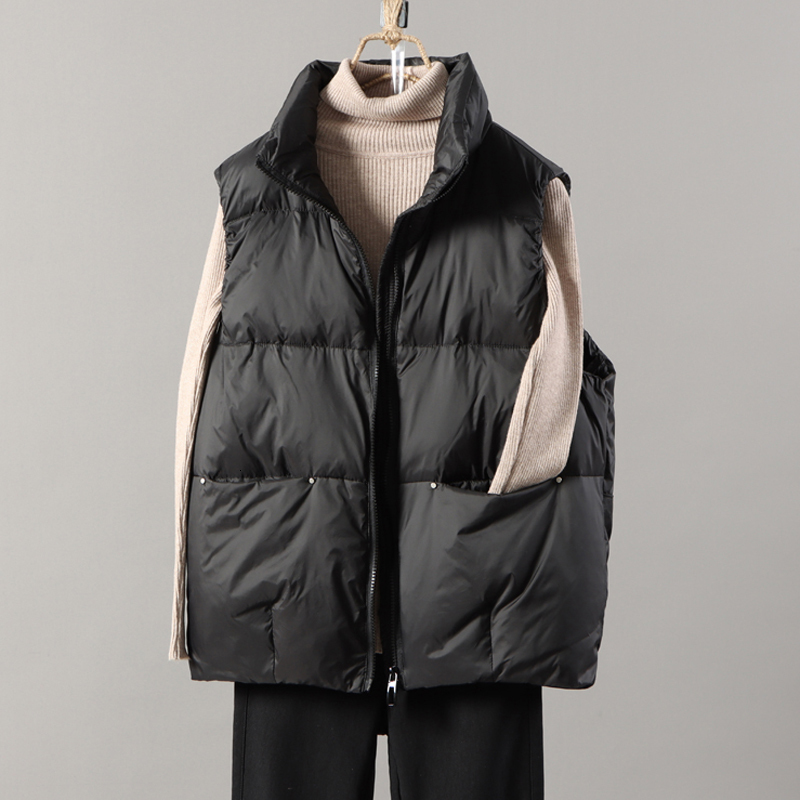 Women's Down Parkas Spring Slim Duck Vest Women Basic Waistcoat Autumn Fashion Short Puffer Jacket Casual NV1601 221205