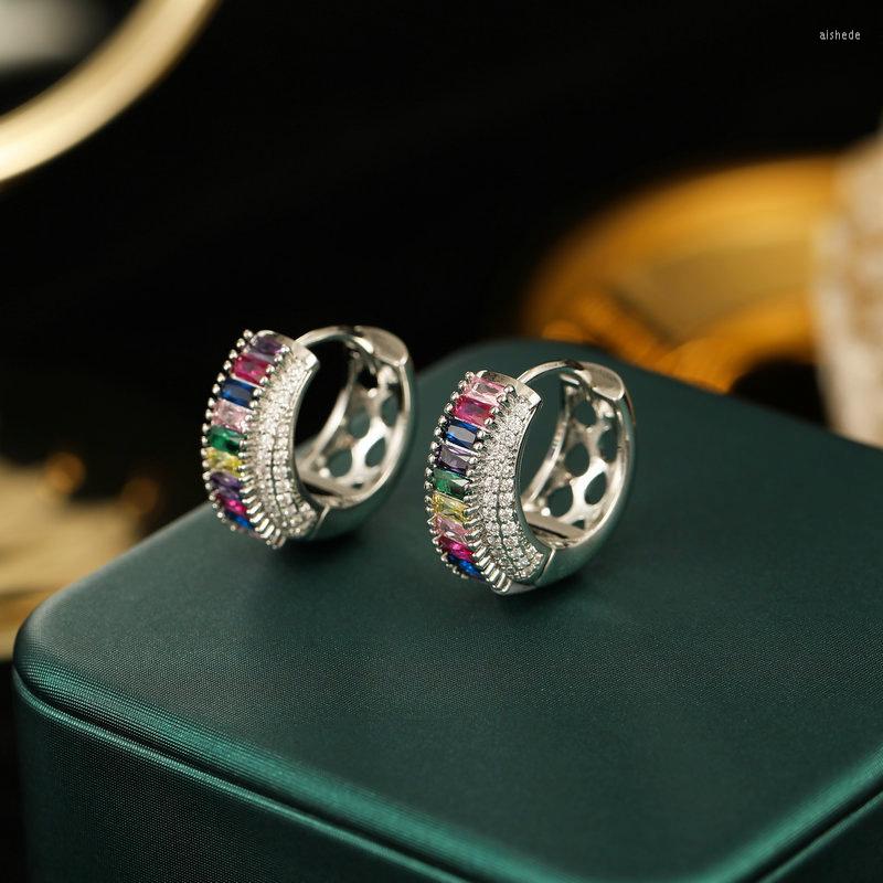 Hoop Earrings Direct Sales Ear Accessories Wholesale Gradual Rainbow Color Zircon Inlay High Sense Small Number Design Simple Button
Hoop Earrings Direct Sales Ear Accessories Wholesale Gradual Rainbow Color Zircon Inlay High Sense Small Number Design Simple Button