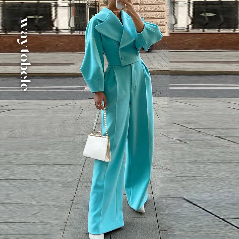 Womens Two Piece Pants Waytobele Women Suit Winter Fashion Solid Lapel Long Flare Sleeve Slim Tops Loose Wide Legs Sets High Streetwear 221206, Photo color
Womens Two Piece Pants Waytobele Women Suit Winter Fashion Solid Lapel Long Flare Sleeve Slim Tops Loose Wide Legs Sets High Streetwear 221206, Photo color