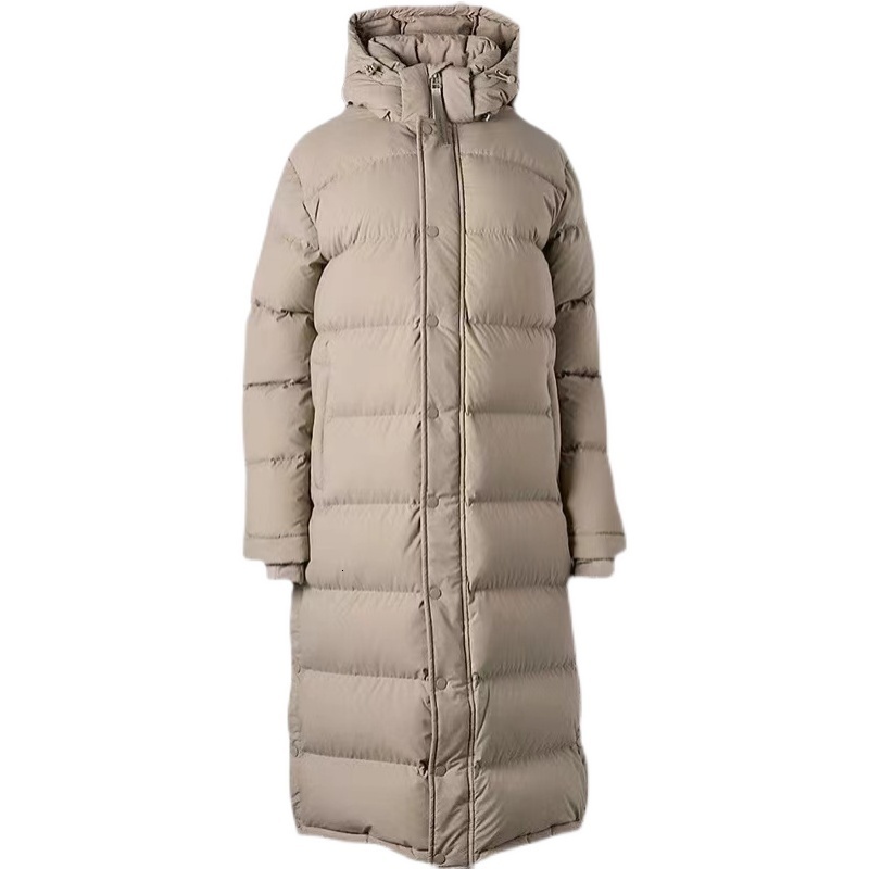 Women's Down Parkas White Goose Jacket Puffs Medium Length Tna Over Knee Super Thick Off Cap PUFF Bread Pole 221205