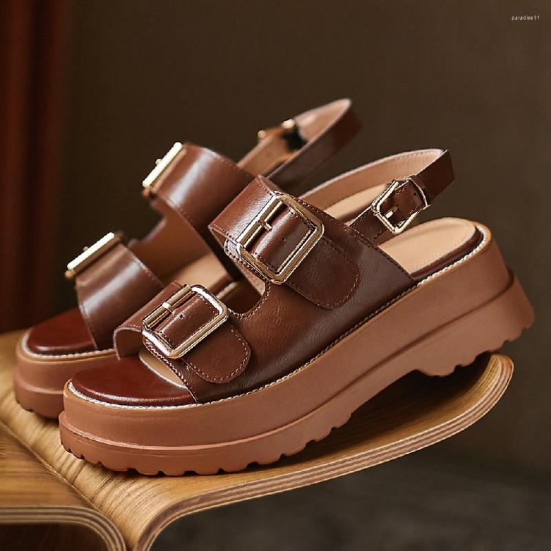 Dress Shoes Women's Genuine Leather Thick Sole Platform Flats Sandals Double Metal Buckle Female Casual Daily Summer Footwear Women, Beige
Dress Shoes Women's Genuine Leather Thick Sole Platform Flats Sandals Double Metal Buckle Female Casual Daily Summer Footwear Women, Beige