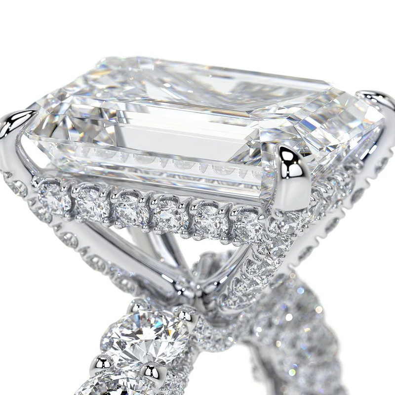 Luxury Jewelry Wedding Rings Sparkling 925 Sterling Silver Emerlad Cut White Topaz Diamonique CZ Diamond Gemstones Party Women Engagement Band Ring Fo