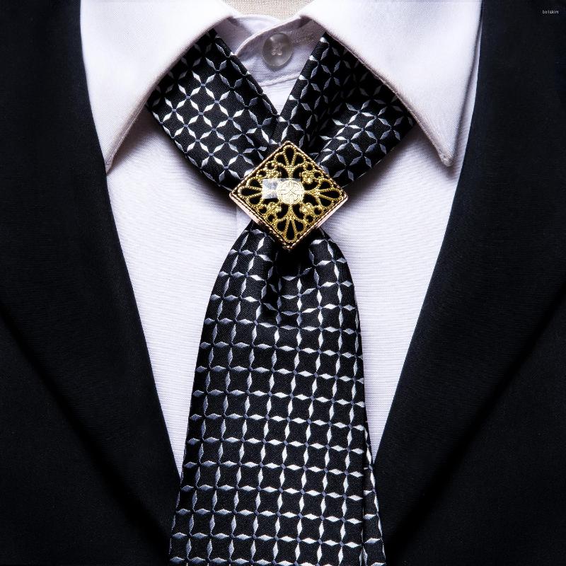 Bow Ties Hi-Tie Luxury Gold Ring Black Men's Tie Set Plaid Silk For Men Fashion Design Hanky Cufflinks Wedding Quality Necktie
Bow Ties Hi-Tie Luxury Gold Ring Black Men's Tie Set Plaid Silk For Men Fashion Design Hanky Cufflinks Wedding Quality Necktie