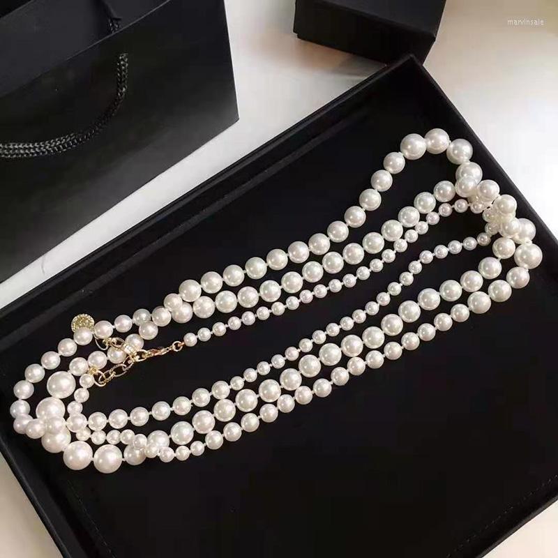 Chains Top Quality Fashion Party Jewelry Pearls Necklace Luxucy Sweater Chain Vintage Neckalce
Chains Top Quality Fashion Party Jewelry Pearls Necklace Luxucy Sweater Chain Vintage Neckalce