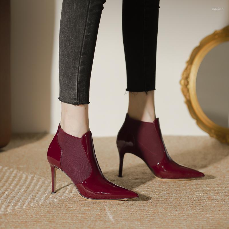 Boots 2022 Autumn And Winter Patent Leather Pointed Toe Stiletto Elastic Short Tube Fashion High-heeled Women's, 8cm
Boots 2022 Autumn And Winter Patent Leather Pointed Toe Stiletto Elastic Short Tube Fashion High-heeled Women's, 8cm