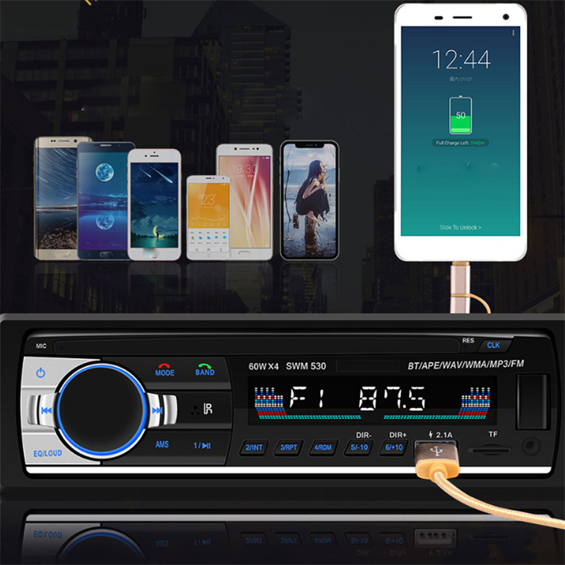 XINMY Bluetooth Car Radio Vintage Dual Knob MP3 Player FM Tuner Stereo USB AUX Classic Car retro Audio Receiver Speaker Accessories
