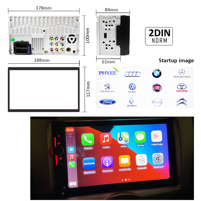 Car Radio Bluetooth 2 Din Carplay Handsfree RDS Mirror Link Stereo HD MP5 Player USB TF 7" Touch Screen Auto Audio Head Unit X1