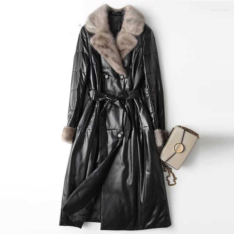 Women's Leather Autumn And Winter Coat Women's Long Slim Collar Sheep Skin Down Jacket Thick, Black black
Women's Leather Autumn And Winter Coat Women's Long Slim Collar Sheep Skin Down Jacket Thick, Black black