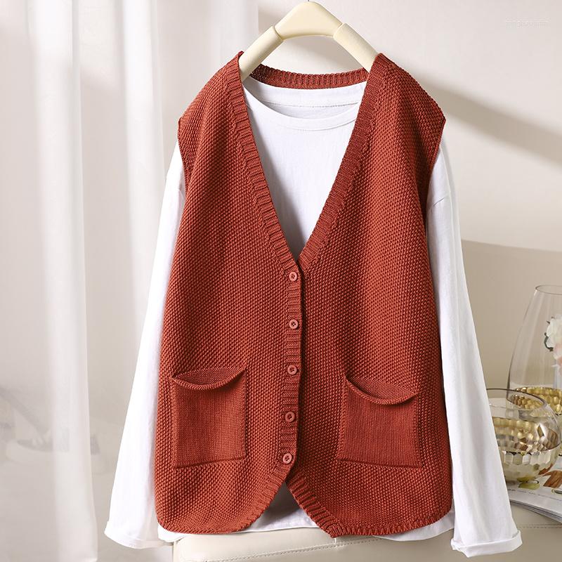 Women's Vests Spring And Autumn V-neck Single Breasted Sleeveless Vest Women's Pocket Simple Versatile Overlay Knit Top, Black
Women's Vests Spring And Autumn V-neck Single Breasted Sleeveless Vest Women's Pocket Simple Versatile Overlay Knit Top, Black