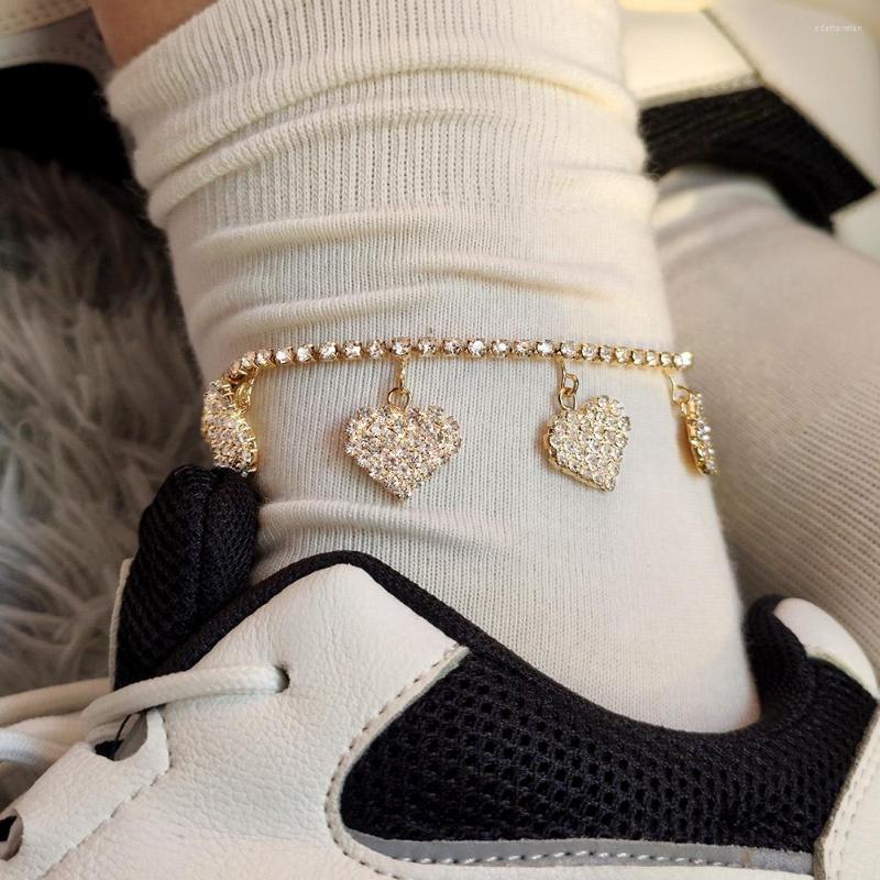 Anklets Boho Crystal Rhinestone Love Heart Charms For Women Simple Shining Tennis Chain Anklet Bracelet Beach Party Jewelry Gift
Anklets Boho Crystal Rhinestone Love Heart Charms For Women Simple Shining Tennis Chain Anklet Bracelet Beach Party Jewelry Gift