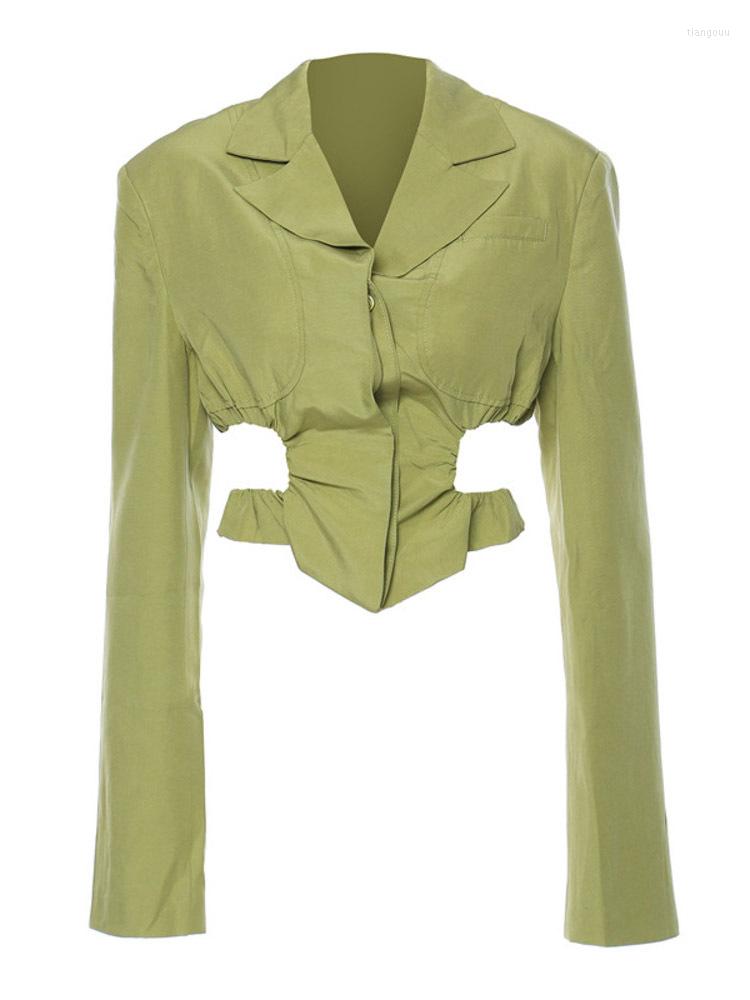 Women' Suits Women Blazer Green Loose Temperament 2022 Autumn Lapel Long Sleeve Hollow Out Solid Color Coat Fashion Trend
Women' Suits Women Blazer Green Loose Temperament 2022 Autumn Lapel Long Sleeve Hollow Out Solid Color Coat Fashion Trend
