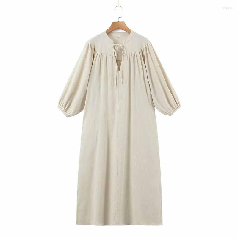 Casual Dresses WOMEN 2022 Fashion Loose Dress Solid Color Retro Chic Female Lace-Up Vestidos Mujer, Beige
Casual Dresses WOMEN 2022 Fashion Loose Dress Solid Color Retro Chic Female Lace-Up Vestidos Mujer, Beige