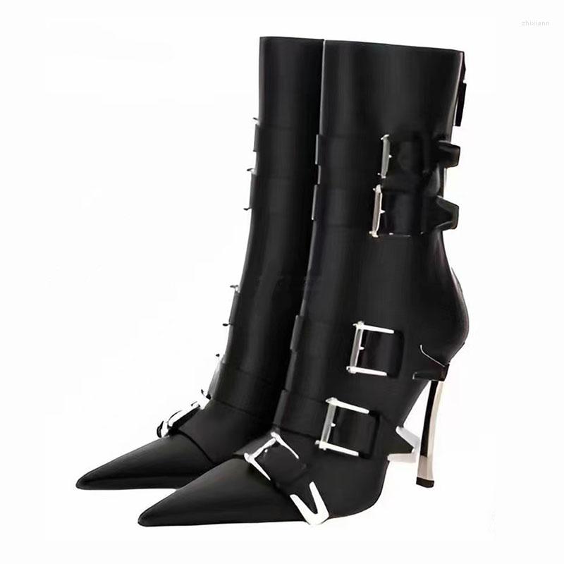 Boots 2022 Women Shoes Autumn Winter Fashion Design Stiletto Pointed Toe Belt Buckle Short Super High Heel Motorcycle, Black
Boots 2022 Women Shoes Autumn Winter Fashion Design Stiletto Pointed Toe Belt Buckle Short Super High Heel Motorcycle, Black