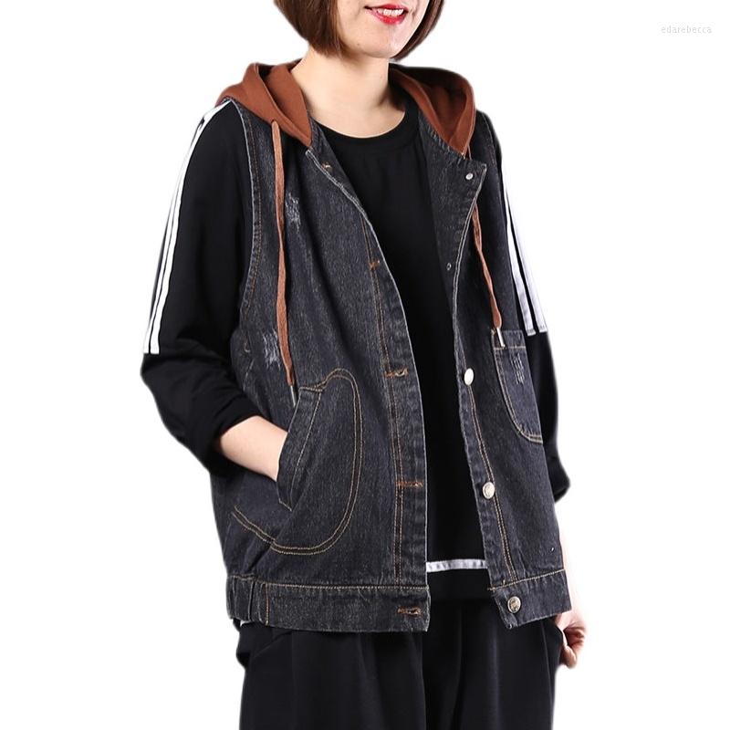 Women's Vests Jeans Jackets Denim Vest Women Short 2022 Spring Hooded Big Pocket Sleeveless Waistcoat Jacket All-Match Slim Top Cardigan, Black139
Women's Vests Jeans Jackets Denim Vest Women Short 2022 Spring Hooded Big Pocket Sleeveless Waistcoat Jacket All-Match Slim Top Cardigan, Black139