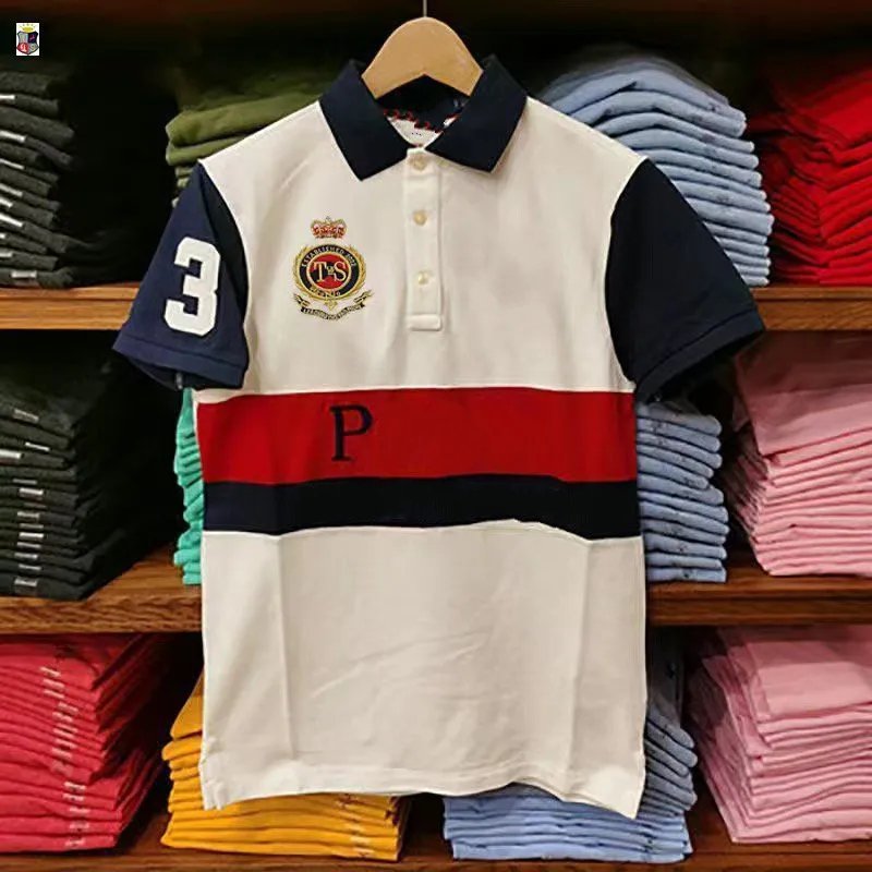 Men' lapel shirt 2021 summer stitching T-shirt short-sleeved tops plus size casual clothing, White
Men' lapel shirt 2021 summer stitching T-shirt short-sleeved tops plus size casual clothing, White