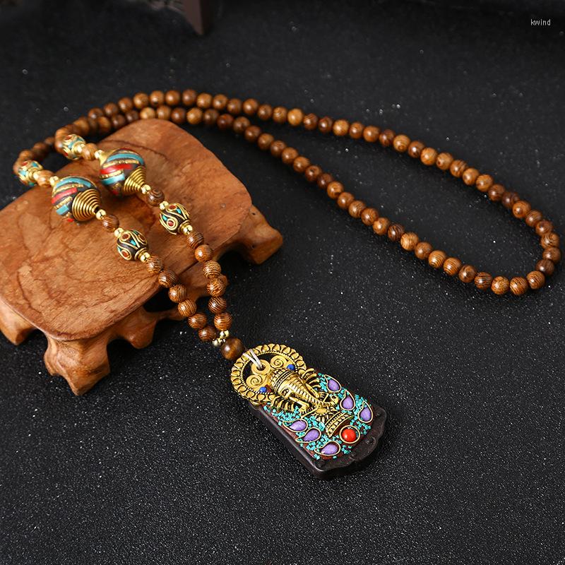 Pendant Necklaces Vintage Wooden Bead Necklace Nepal Style Copper Handmade And Creative Ebony Thangka Jewelry Women's Sweater Necklac
Pendant Necklaces Vintage Wooden Bead Necklace Nepal Style Copper Handmade And Creative Ebony Thangka Jewelry Women's Sweater Necklac
