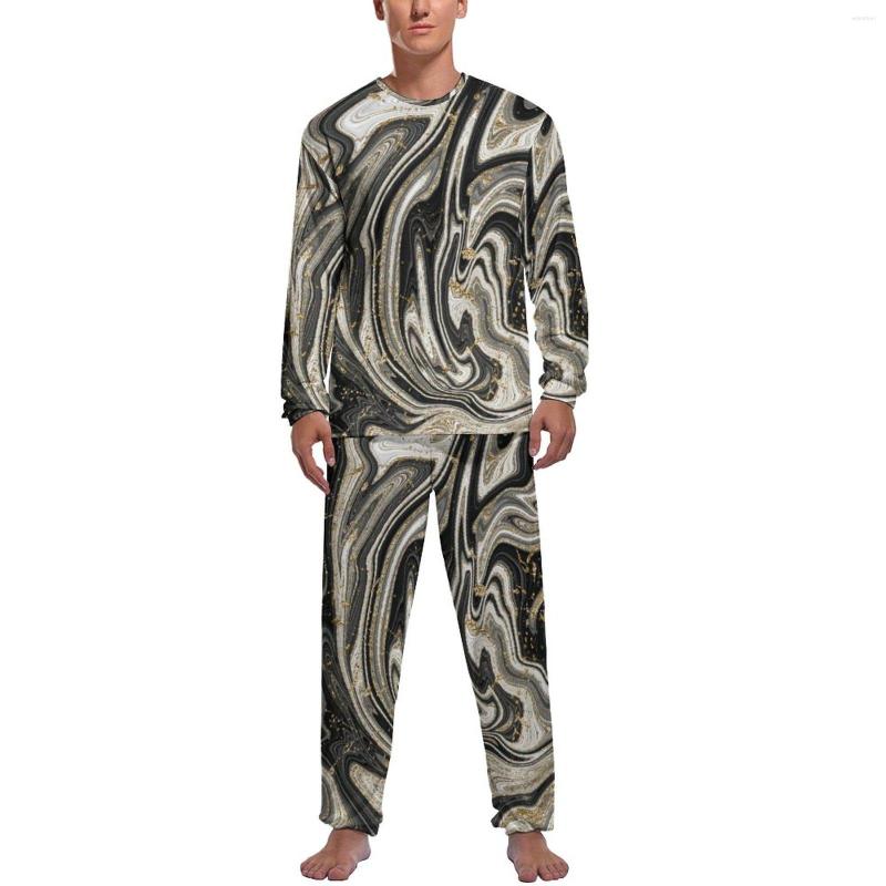 Men' Sleepwear Black White Marble Pajamas Long Sleeves Swirl Modern Print 2 Pieces Home Pajama Sets Daily Mens Graphic Cool Nightwear, Style-2
Men' Sleepwear Black White Marble Pajamas Long Sleeves Swirl Modern Print 2 Pieces Home Pajama Sets Daily Mens Graphic Cool Nightwear, Style-2
