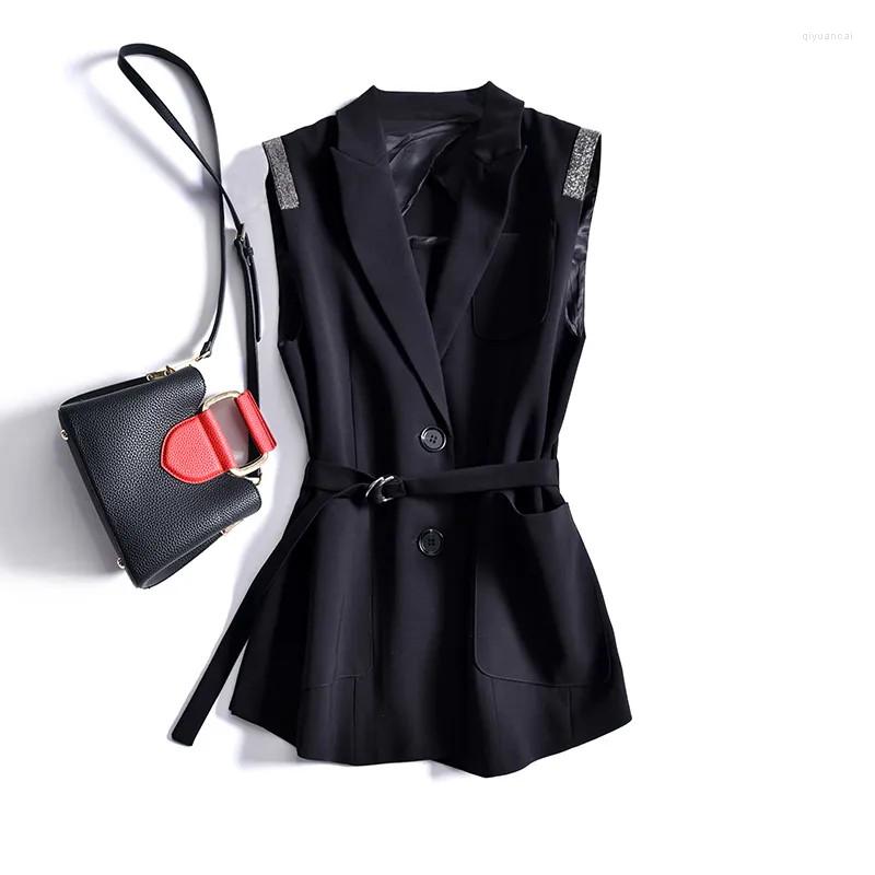 Women' Vests 2022 Vest Coat Women' Sleeveless Suit Short Jacket Spring Autumn Black Fashion Single-Breasted Waistcoat Jackets Female
Women' Vests 2022 Vest Coat Women' Sleeveless Suit Short Jacket Spring Autumn Black Fashion Single-Breasted Waistcoat Jackets Female
