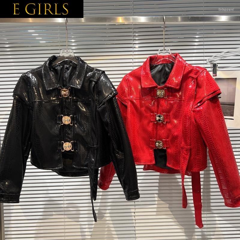 Women' Leather J GIRLS 2022 Autumn Collection Long Sleeve Turn Down Collar Metal Buckles Bandage Pu Bright Faux Jacket Women GG165, Black
Women' Leather J GIRLS 2022 Autumn Collection Long Sleeve Turn Down Collar Metal Buckles Bandage Pu Bright Faux Jacket Women GG165, Black