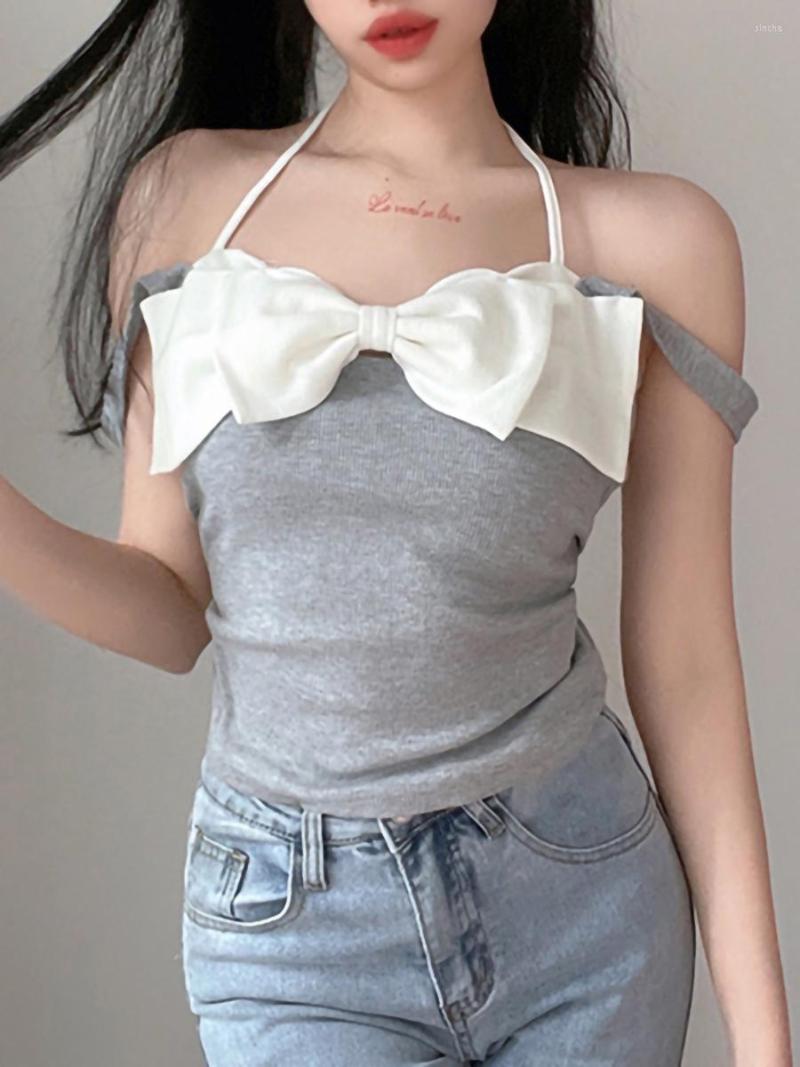 Women' Tanks Est Arrival Female Camisole Summer Contrast Color Bowknot Halter Neck Vest Casual Tops, Gray
Women' Tanks Est Arrival Female Camisole Summer Contrast Color Bowknot Halter Neck Vest Casual Tops, Gray