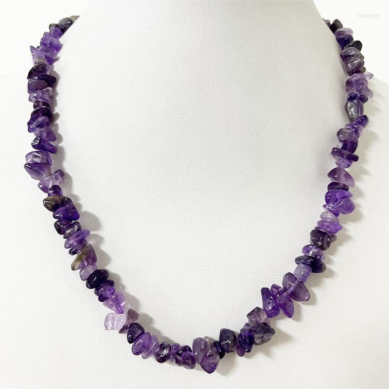 Chains Natural Irregular Purple Amethyst Stone Gravel Necklace Freeform Jewelry Chips Seedlings Classic Beaded Chain Strand Gift
Chains Natural Irregular Purple Amethyst Stone Gravel Necklace Freeform Jewelry Chips Seedlings Classic Beaded Chain Strand Gift