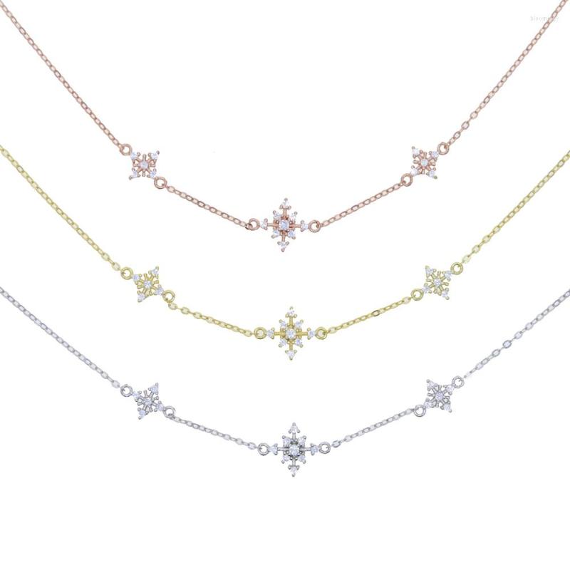 Pendant Necklaces Summer High Quality 3 Colors Rose Flower Snowflake Cubic Zirconia Statement Choker Dainty CZ Fashion Necklace For Women
Pendant Necklaces Summer High Quality 3 Colors Rose Flower Snowflake Cubic Zirconia Statement Choker Dainty CZ Fashion Necklace For Women