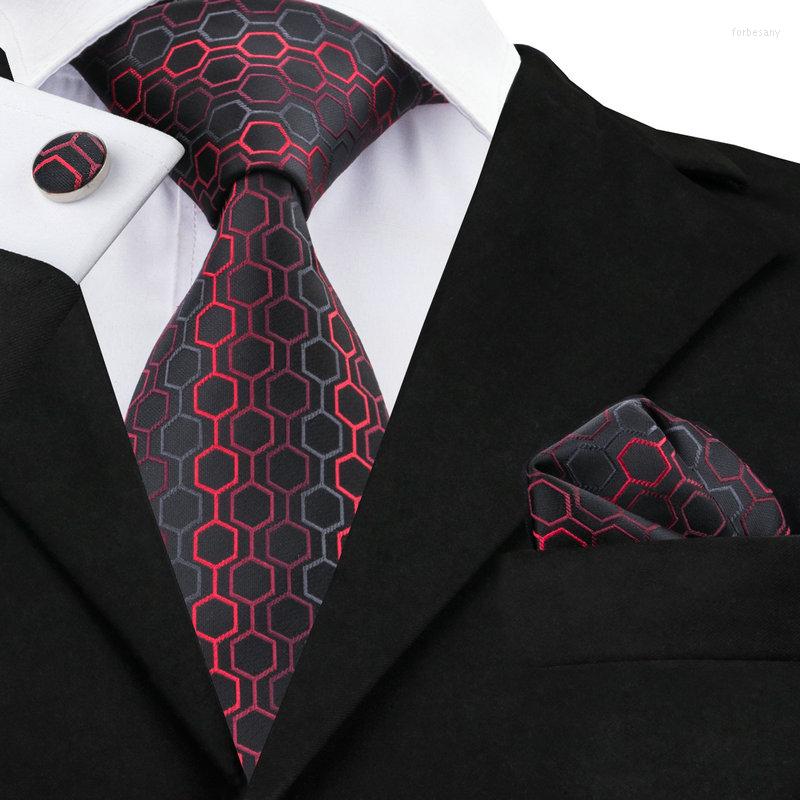 Bow Ties SN-584 Black Dimgray Red Geometric Tie Hanky Cufflinks Sets Men's Silk For Men Formal Wedding Party Groom
Bow Ties SN-584 Black Dimgray Red Geometric Tie Hanky Cufflinks Sets Men's Silk For Men Formal Wedding Party Groom