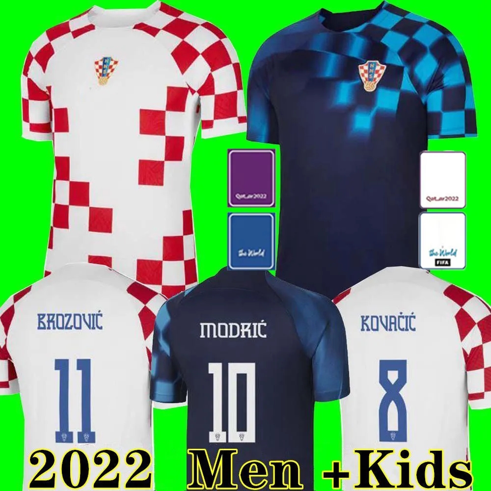 

CROATIA soccer jerseys Croatian 2022 WORLD CUP Jersey Croats national team MODRIC MANDZUKIC PERISIC Croacia football shirt KOVACIC Rakitic Men Kids Kit uniforms, 2022 away kids kit